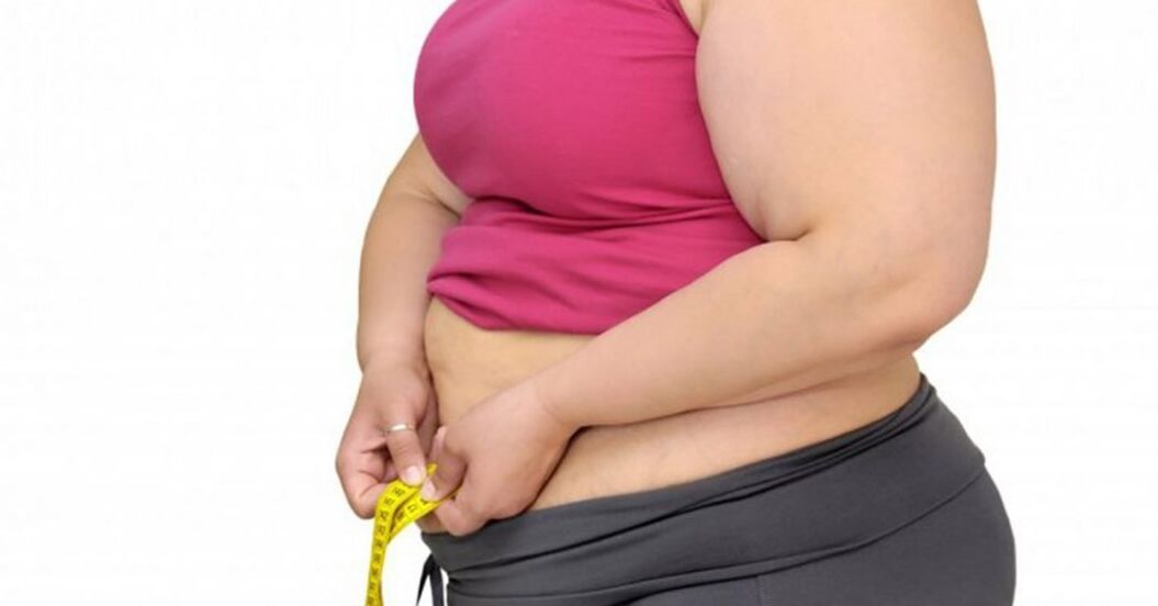 Excess weight causes pain in the lumbar region.