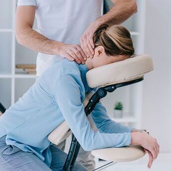 Manual treatment session for neck pain.